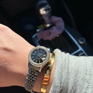 Rolex watch silver/gold